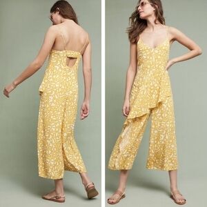 Anthropologie Maeve Day Trip Yellow Jumpsuit